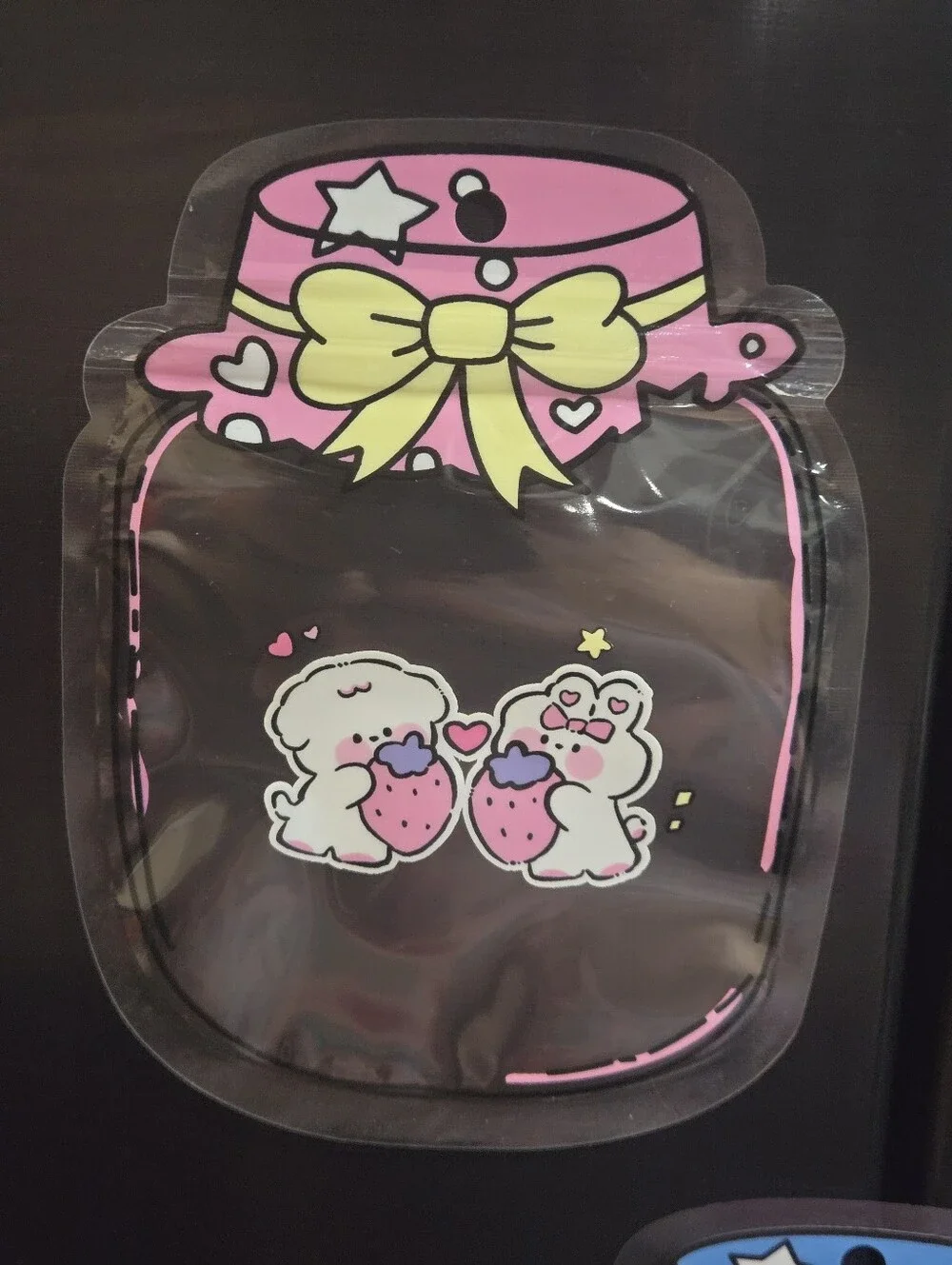 Cute Jar-Shaped Pouch – Pink, Yellow & Blue